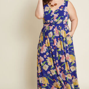 Modcloth "Muster the Length" Maxi in Sapphire